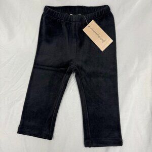 First Impressions Girls Velour Pants, Elastic Waist, Deep Black, 12 months, NWT